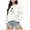 Blanc, variante sur HNMKIU Chandails pour Femmes Décontractés Haut à Manches Imprimé pour Femmes Long Chandail à Enfiler Graphique Blouse pour Femmes