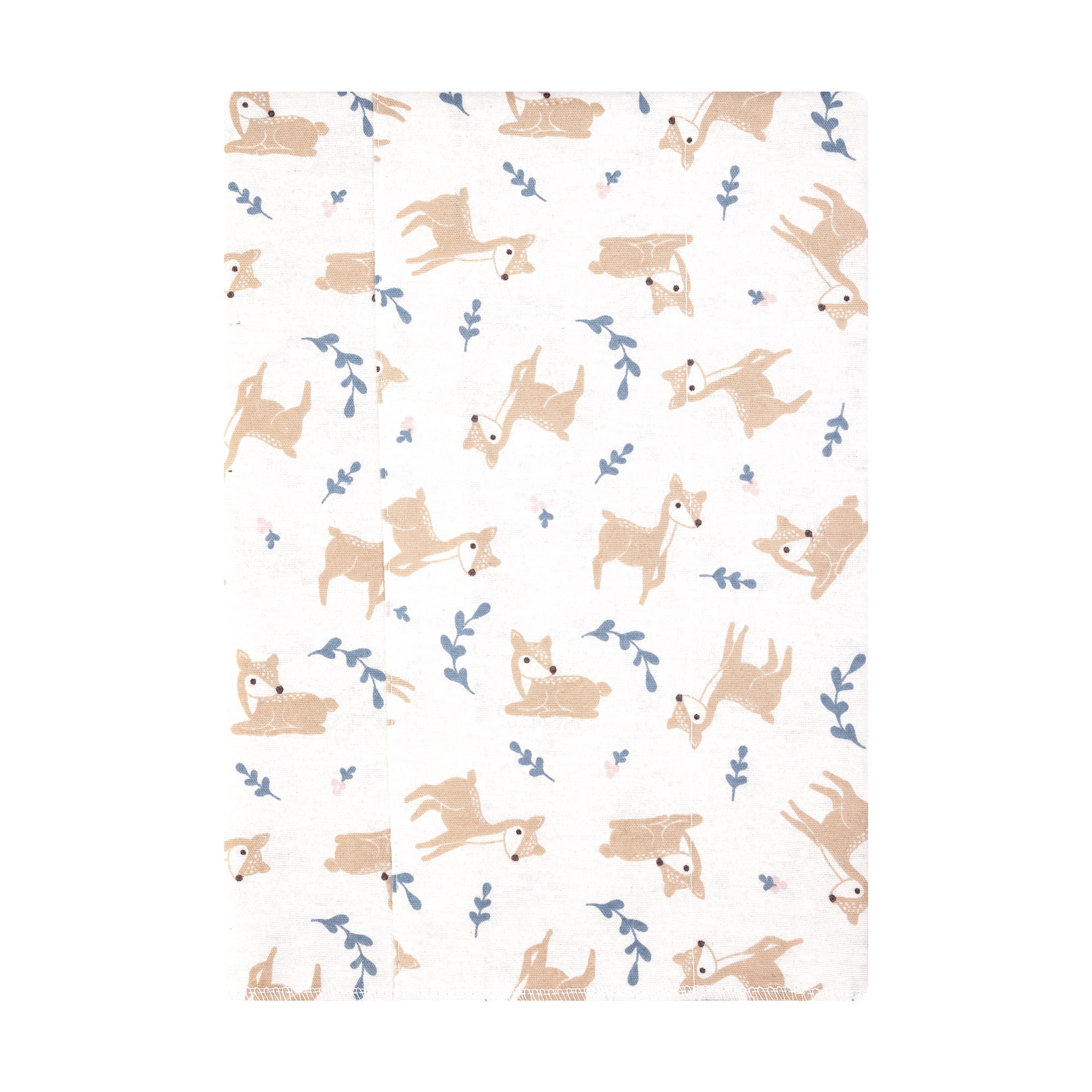 Hudson Baby Girl Cotton Polyester Flannel Burp Cloths 4-Pack, Loves Me Deerly, One Size