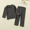 thumbnail image 2 of Hjtefg Kids' Sleepwear Set - Cozy Long-Sleeve Top & Pants, Soft Toddler Pajama Outfit for Boys & Girls, Comfortable 2-Piece Home Clothes for Play & Relaxation,Color: Dark Gray Size: 6-7 Years, 2 of 4