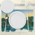 thumbnail image 3 of Ambesonne Nature Place Mats Set of 4, Sunrise at Lake, Standard Size, Blue Green, 3 of 6