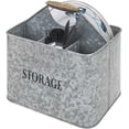 thumbnail image 5 of MyGift 4-Slot Rustic Galvanized Silver Metal Kitchen Caddy, 5 of 7