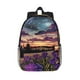 thumbnail image 1 of Easygdp Starry Night Purple Irises Mochila Ligera de 15 Pulgadas para Estudiantes, Mochila Cómoda para la Escuela y Viajes, Correas Ajustables, 1 of 6