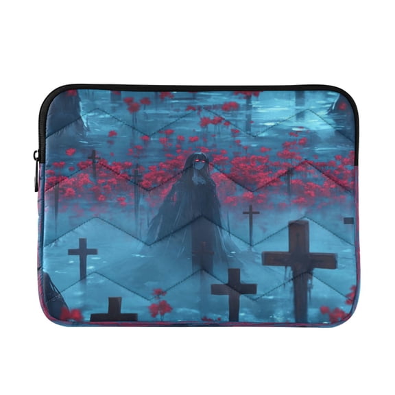 WOBOGO Black Haired Lass Laptop Sleeve 13.4 inch Lightweight Zipper Design Soft Padded Protection Against Scratches and Impacts