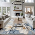 thumbnail image 4 of White Magnolia Area&nbsp;Rug 6x9ft Farmhouse Flowers Non-Slip&nbsp;Washable Square&nbsp;Rugs Soft Felt Indoor Floor Mat for Bedroom Kitchen Living Room Bathroom, 4 of 9