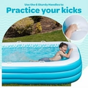 Grip A Pool Large Inflatable Family Size Swimming Pool 90x60x19 Blow up Pool for Kids and Adults