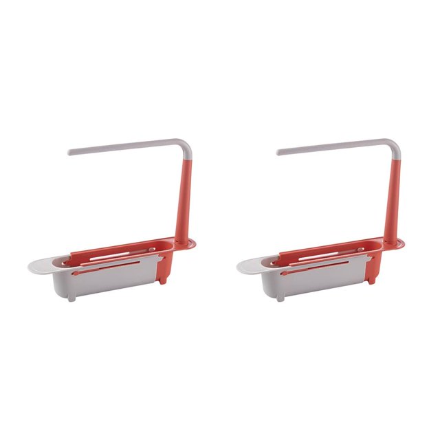 sweethay Fregadero de cocina de plástico, desagüe de secado telescópico ajustable, cepillo de limpieza para el hogar, fregona, soporte de Type3 NO3