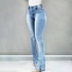 thumbnail image 4 of Gibobby Jeans dama talla extra rasgados con parte inferior de campana para mujer Pantalones acampanados clásicos de talle(Azul claro,CH), 4 of 5