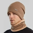 thumbnail image 4 of 1 Set Cap Scarf Super Soft Exquisite Workmanship Knitted Unisex Autumn Winter Hat Scarf for Daily Life, 4 of 10