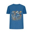 thumbnail image 2 of Fiudx Ofertas Flash Del Día Solo En Línea Blusas con Estampado de Flores para Mujer Top de Manga Corta con Cuello Redondo, 2 of 4