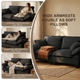thumbnail image 4 of AENKYO 76" Modern Chenille Sailboat Loveseat, 2-Seater Cloud Sofa with Removable Pillow Arms, Black, 4 of 8