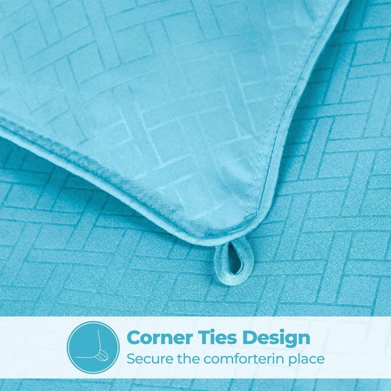 Superior Striped Reversible Down Alternative Comforter, Winter Blue, Twin/Twin XL