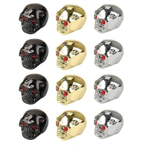 Volume Knob Guitar Accessories 12Pack Metal Skull Design Potentiometer Caps Golden 2.4x2cm For Electric Guitar Musicians