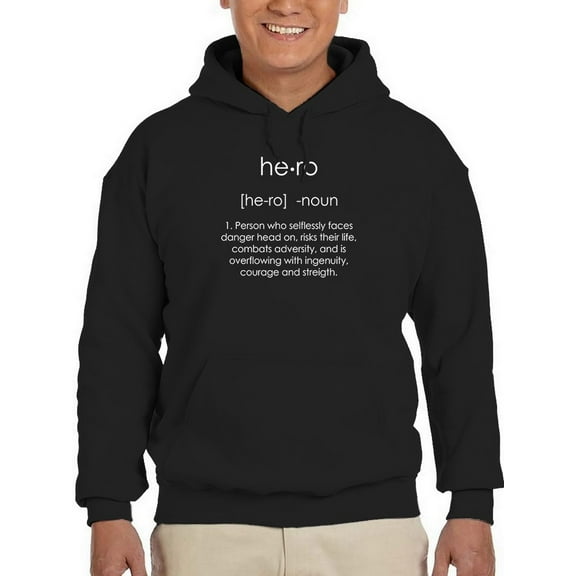 He-ro Quote Hoodie Men -GoatDeals Designs, Male Small