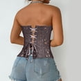thumbnail image 3 of Adjustable Waist Trainer Corset Top: Sleeveless Lace-Up Bustier for Women for Cosplay, Costumes and Lingerie, 3 of 6
