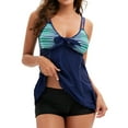 thumbnail image 3 of Eashery Tankinis for Women Strap Split Padded Bathing SuitsPlus Size Tankini Tops Women One Piece Swimsuits Blue S, 3 of 5