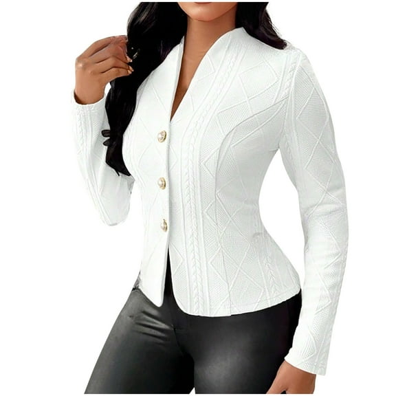 Cropped Jacket Sevevn Women Cropped Blazers V Neck Button Lightweight Business Cardigan Jackets Blazer for Work
