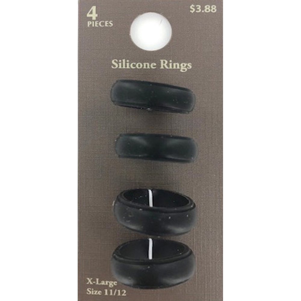 Men Silicone Ring, 4Pieces