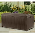 thumbnail image 4 of Suncast 73 Gallon Waterproof Resin Wicker Outdoor Patio Storage Deck Box, 3 Pack, 4 of 4