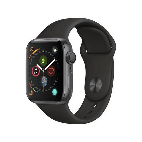 Restored Apple Watch Series 4 (GPS) 44mm Space Gray Aluminum Case with Black Sport Band (Refurbished)