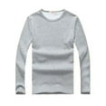 thumbnail image 1 of Minnieouse Top básico para hombre, ropa interior cálida de manga larga con cuello redondo, Base para clima frío, ropa de Color sólido, Jersey, Camisetas L Gris Espesar, 1 of 6