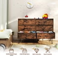 thumbnail image 6 of TC-HOMENY 6-Drawer Wooden Dresser with Fabric Drawers, Chest of Drawers with Fabric Bins, Storage Organizer Perfect for Clothes and Accessories, Wooden, 6 of 13