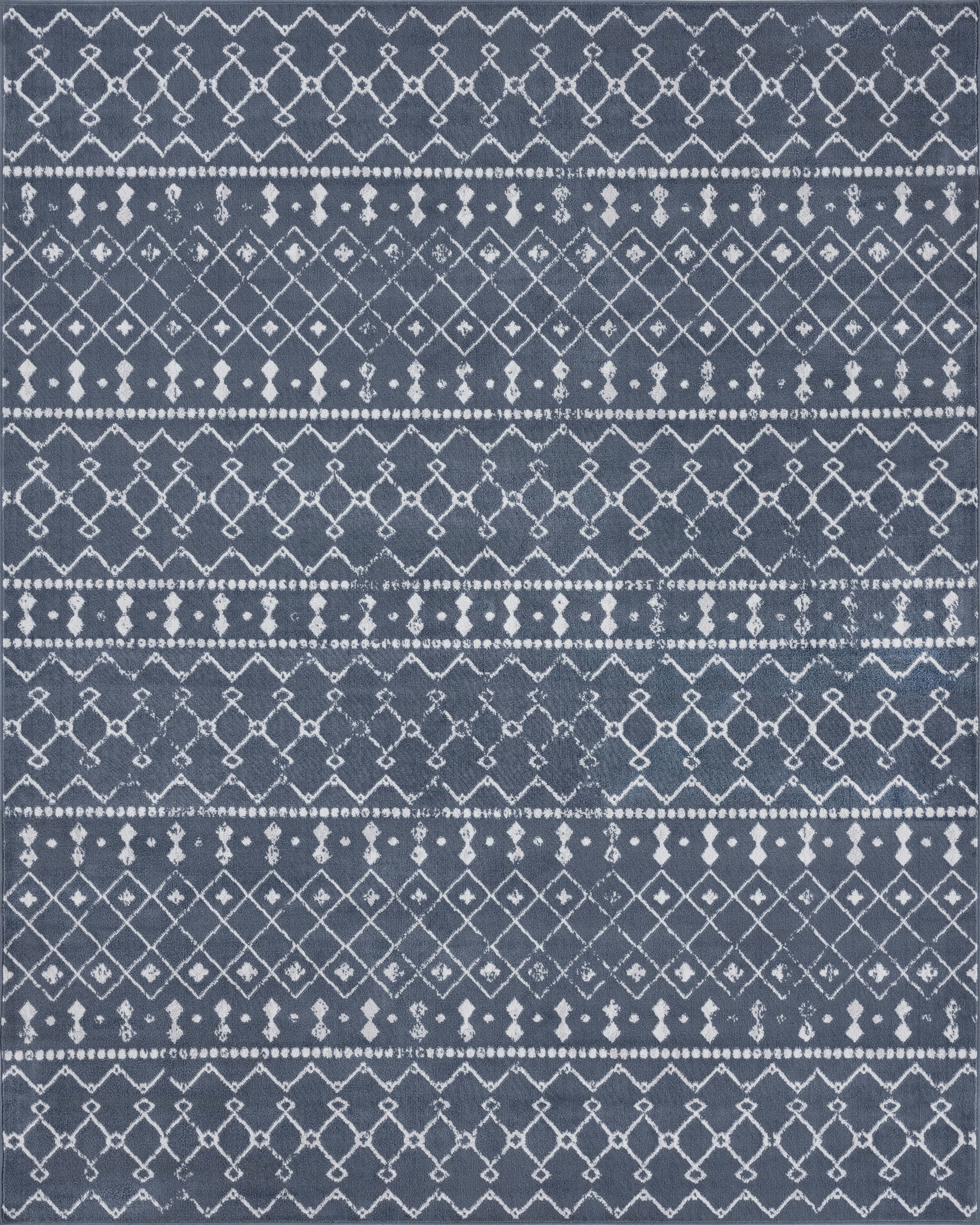 Bliss Rugs Moroccan Contemporary Geometric Diamond Area Rug, Indoor Rugs for Living Room, Dining Room, Bedroom | Blue, 5' x 7' (5'3''x7'3'')