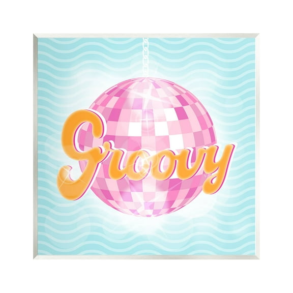 Stupell Industries Groovy Retro Disco Ball Stripes Beauty & Fashion Painting Unframed Art Print Wall Art