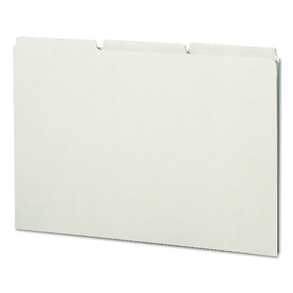 Smead Recycled Blank Top Tab File Guides, 1/3-Cut Top Tab, Blank, 8.5 x 14, Green, 50/Box (52334)
