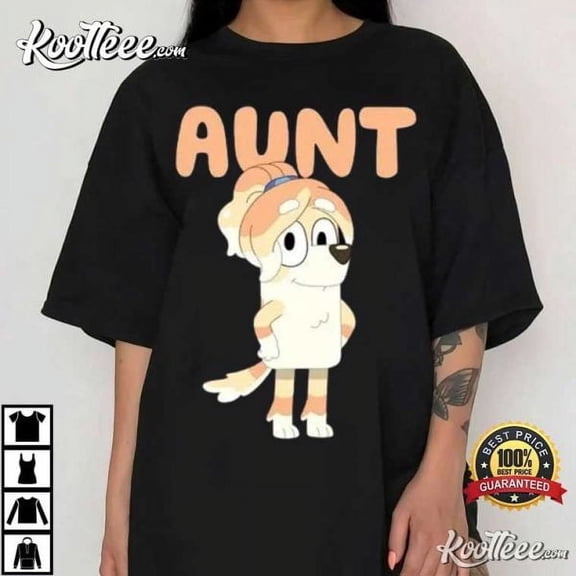 Aunt Frisky Bluey Cool Aunt T-Shirt, Funny Bluey Shirt