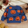 thumbnail image 4 of Mercatoo Toddler Halloween Outfit Baby Boy Girl Cute Pumpkin Bat Graphic Sweatshirt Crewneck Shirt Long Sleeve Pullover Top, 4 of 5