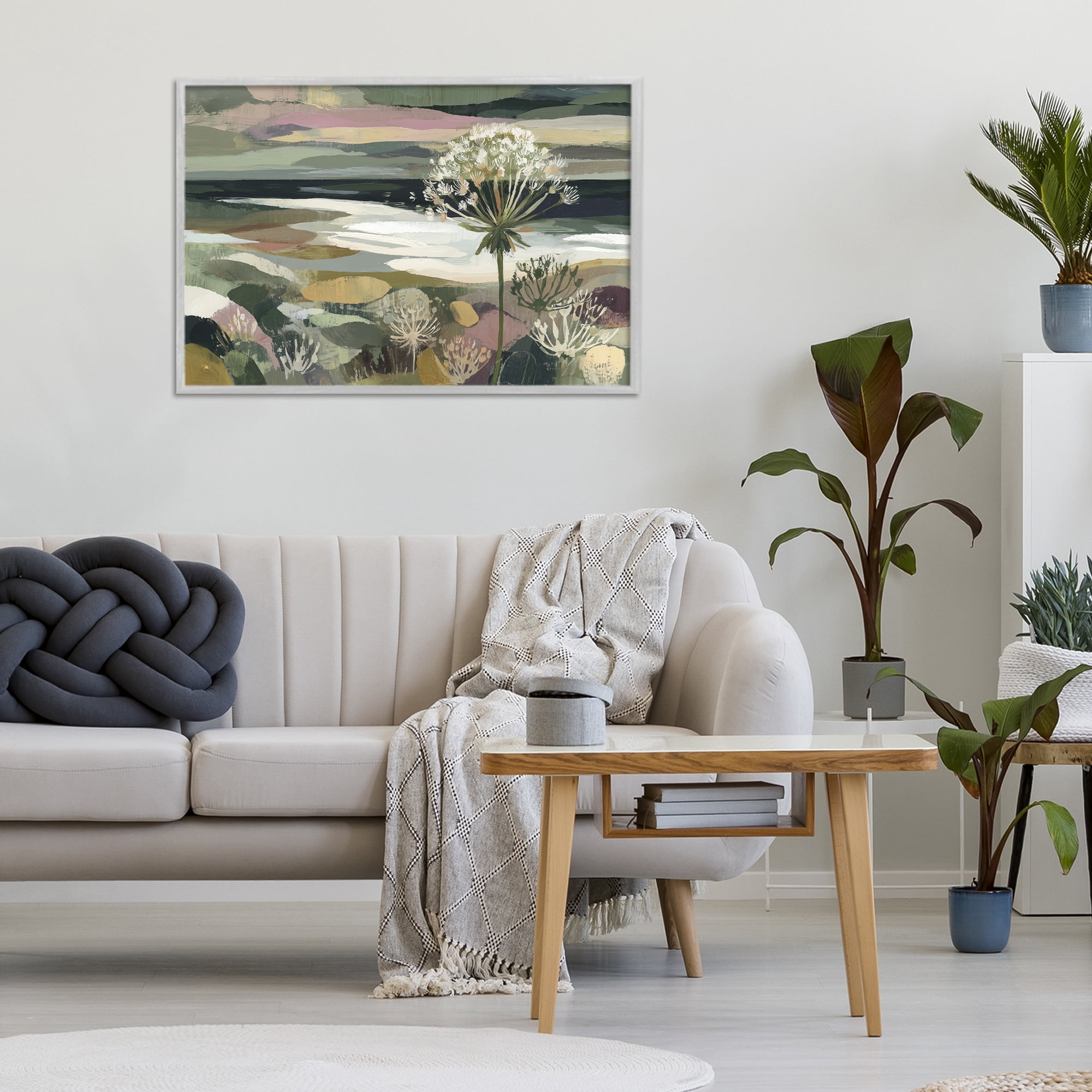 Stupell Industries Dandelion in Misty Meadow Gray Framed Giclee Art, design by Chromatic Storm Studio
