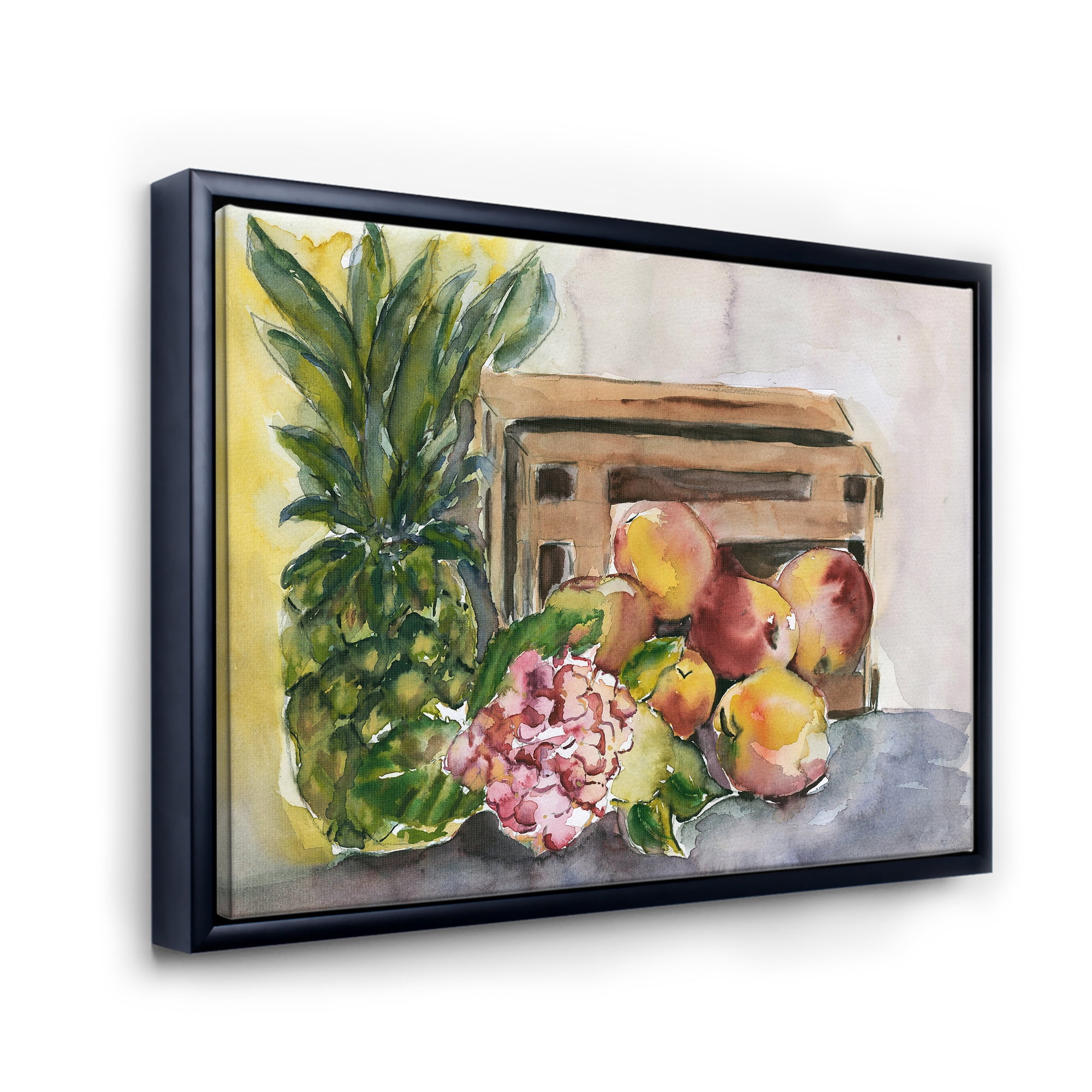 Designart 'Historic Fruits V' Farmhouse Framed Canvas Wall Art Print