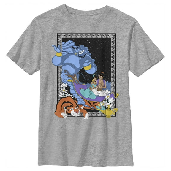 Boy's Aladdin Character Frame Graphic Tee Athletic Heather X Large