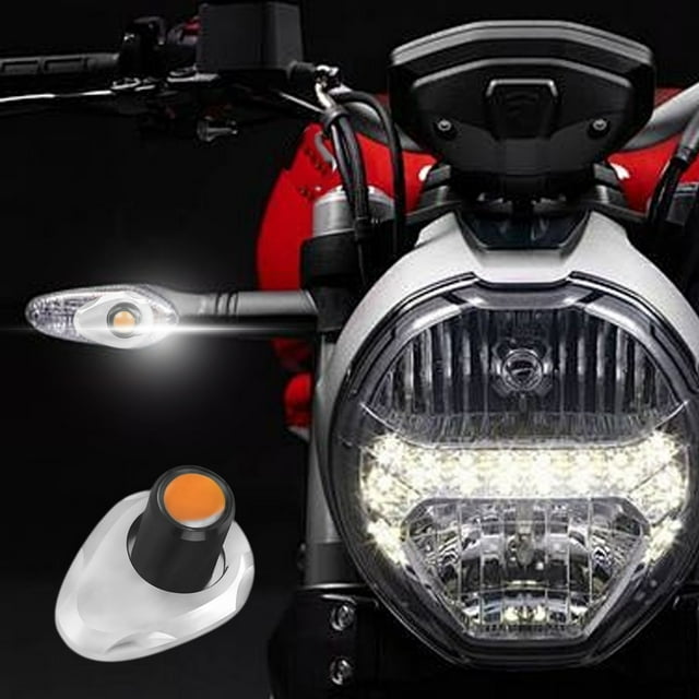 Feux de Signalisation pour Moto / Indicateurs LED Double Face Haute Luminosité / Ajustement Universel pour Modification de Moto / Visibilité Améliorée Sécurité / Installation Facile avec Joint de Base / Lot de 2