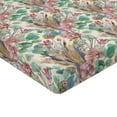 thumbnail image 4 of Ambesonne Orchid Artwork Fitted Sheet, Asian Leaves Pattern, Full Size, Almond Green and Pale Pink, 4 of 5