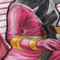 thumbnail image 4 of Power Rangers: Dino Fury Blanket, 50'x60' Pink Ranger Character Woven Tapestry Cotton Blend Fringed Throw Blanket, 4 of 6
