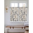 thumbnail image 2 of Grey Brown Botanical Bathroom Window Curtain, Rustic Country Spring Floral Summer Leaf Light Filtering Coffee Kitchen Curtains, Bedroom Living Room Curtains 2 Panel 84"x54", 2 of 6