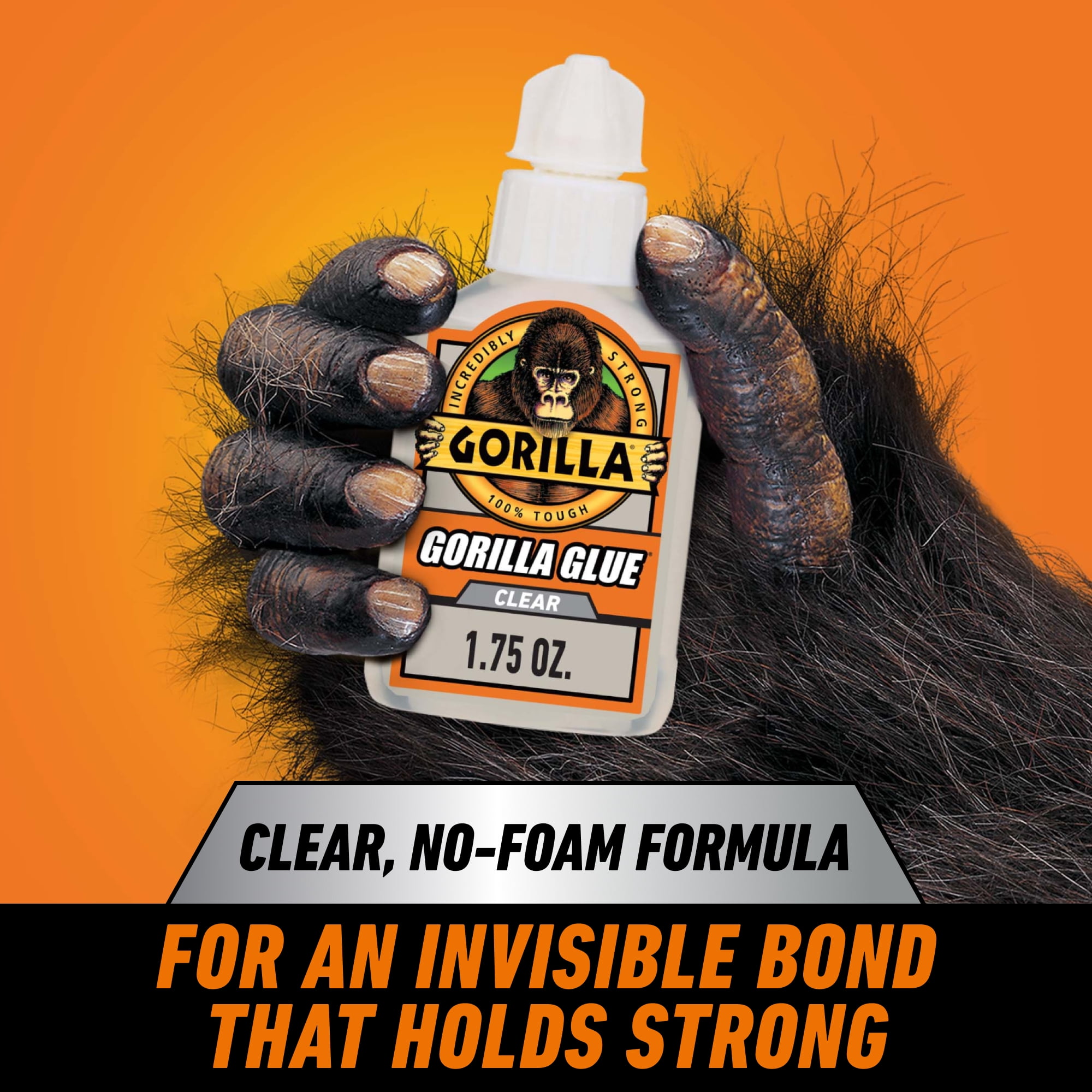 (2 pack) Gorilla Clear Waterproof Polyurethane Glue, 1.75 Ounce Bottle. Assembled product Weight is 0.21 lbs.