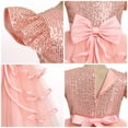 thumbnail image 4 of IDOPIP Toddler Kids Girls Sequin Star Tutu Dress Ruffle Sparkle Tulle Wedding Party Princess Dress, 4 of 8