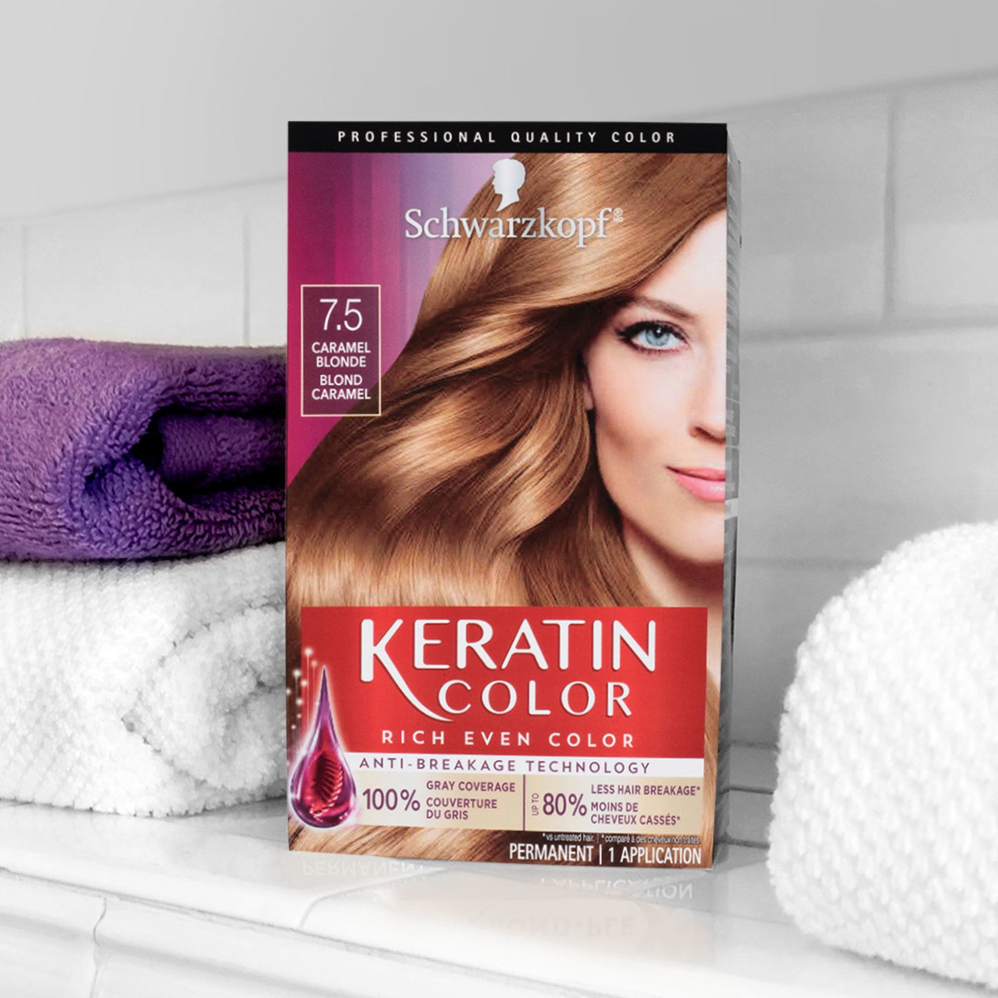 Schwarzkopf Keratin Color Permanent Hair Color Cream, Caramel Blonde - Schwarzkopf Keratin Color Permanent Hair Color Cream, Caramel Blonde -