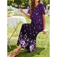thumbnail image 5 of Avidlove Women Long Nightgowns Short Sleeve Full Length Nightshirt Side Split Nightdress Sleepwear with Pockets, 5 of 6