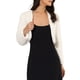 thumbnail image 1 of CHAQUETA CORTA DE FALSO PELO SIN CUELLO DE MANGA LARGA ABIERTO PARA MUJERES INSPIRADA CHIC XL BLANCA, 1 of 7
