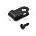 thumbnail image 2 of 5.3mm Nylon R Type Cable Clip Wire Clamp with Screws Black 50 Pieces, 2 of 5