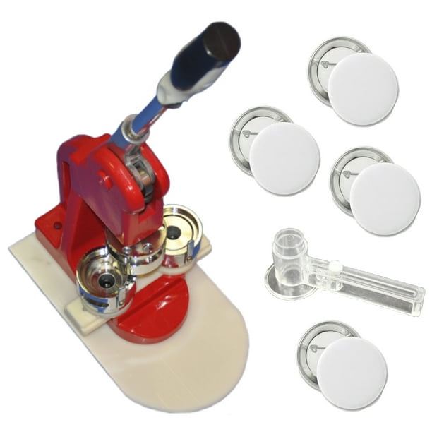 Button Badge Maker Machine 1 in. with Button Parts and 25 mm Circle Cu
