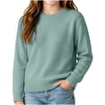thumbnail image 5 of Vmberlty Toddler Boys Sweaters Kids Solid Color Long Sleeve Crew Neck Knitted Sweaters Soft Warm Basic Pullover Casual Daily Outdoor Children Clothing, 5 of 8
