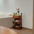 thumbnail image 3 of 3 Tiers Storage Rack, Rectangle Fruit Basket Stand, Utility Shelf Organizer Brown, 3 of 16