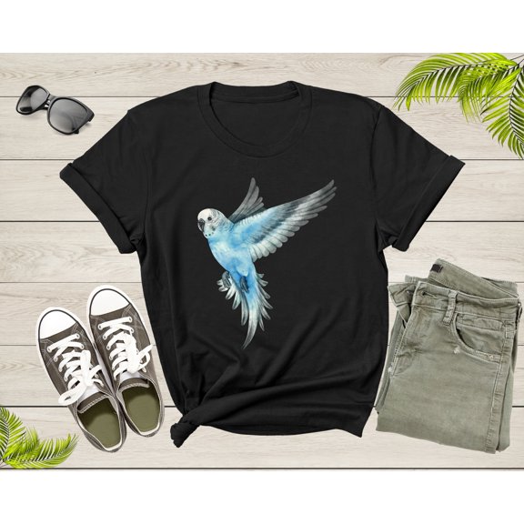 Womens Mens Cute Flying Parakeet Budgie Bird Lover Gift Shirt Present For Parakeet Lover Bird Owner Tshirt For Men Women Boys Girls T-shirt