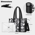 thumbnail image 5 of Teacher Tote Bag,Black and White Dinosaur Pattern Teacher Utility Tote Bag,Large Work Tote Bags for Women with Multiple Pockets,Top Zipper Closure,13.8x10.6x6.7 Inch, 5 of 5