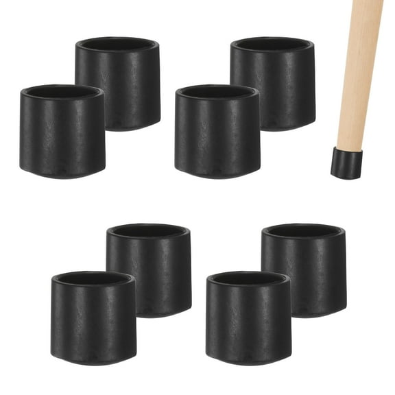 Uxcell 8 Pack Chair Leg Caps 1/2 inch Polyvinyl Chloride Chair Leg Floor Protectors Round Cover End Tips Black