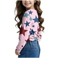 thumbnail image 4 of Maean Toddler Kids Long Sleeve Shirts Star Printed Crewneck Casual Tshirts Boys Girls Loose Tee Blouse, 4 of 7